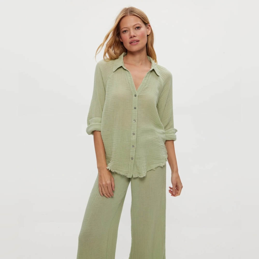 Michael Stars Toni Gauze Button Down Shirt
